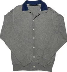 SHIPS 襟付きコットンカーディガン グレー Mサイズ