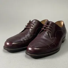 Bi18 Salvatore Ferragamo サルヴァトーレフェラガモ イタリア製 パンチングレザー ドレスシューズ レースアップ 革靴 外羽根 7 1/2 ブラウン レザー メンズk02i