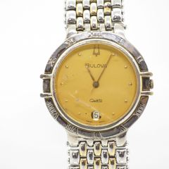 電池交換】ブローバ メンズ腕時計 コンビ ゴールド デイト