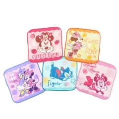 【メール便】ミニーマウス ミニタオル ミニタオル5枚組 フリルスタイル ディズニー 丸眞 はんかちタオル5枚セット 入園入学準備雑貨 キャラクター グッズ 