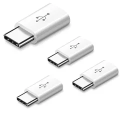 【迅速発送】RuiMi Micro USB to Type C 変換アダプタ 急速充電/データー転送/ 56Kレジス Micro USB to type C 変換コネクタ 充電コネクター スマホ 充電 データ伝送 軽量タイプ (4個セット)