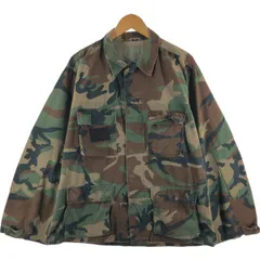 古着 米軍実品 迷彩柄 ウッドランドカモ リップストップ B.D.U ミリタリージャケット USA製 LARGE-LONG メンズL相当/eaa532839