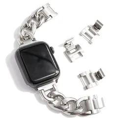 【新品】 Royce&Roland Apple watch バンドチェーン/ステンレス シルバー (40mm 41mm 42mm) 長さ調整 工具不要/アップルウォッチ 時計 鎖 ベルト (Series 11 10 9 8 7 6 5 4 SE Ultra 1