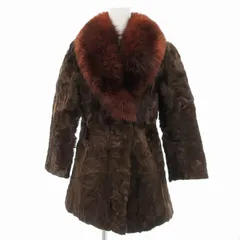 CRESCE ムーンバット ショールカラー リアルファー コート ブルー系 CRESCE ムーンバット ショールカラー リアルファー コート