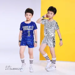 子供 上下セット キッズ 男の子 ダンスウェア Tシャツ 公演着 ショートパンツ 発表会 コスチューム 学園祭 ヒップホップ 舞台衣装 夏 スパンジャズ  vii3v894522