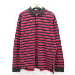 XL/古着 ラルフローレン 長袖 ブランド ポロ シャツ メンズ 90s ワンポイントロゴ 鹿の子 大きいサイズ コットン 赤他 レッド spe 25jun27 
