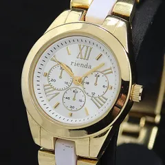 稼働 良品 リエンダ QZ シルバー文字盤 クロノグラフ ラウンド レディース腕時計 OSW 2000000 NSK