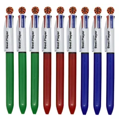 12本セット 0.7mm 油性 ボールペン 多色 多機能 バスケットボール かわいい 文房具 手帳用 4色 可愛い 子供 おしゃれ 学生 クリスマス Maydahui ギフト プレゼント