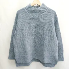 ◇ ⊇ GLOBAL WORK グローバルワーク タートルネック 長袖 ニット セーター サイズS ブルーグレー レディース E  【1501230023498】