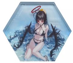 [중고] 아크릴 스탠드 아크릴 패널 검처 투르기 (수영복) 노블 아트 [블루 아카이브 -Blue Archive-]