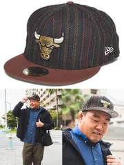 NEW ERA ニューエラ フラットキャップ 大きいサイズ メンズ ウール混 ヘリンボーン ブルズロゴ 7 7/8サイズ 帽子 ベースボールキャップ 秋冬 小物 FREE ブラウン