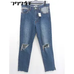 ◇ MOUSSY マウジー ダメージ加工 カットオフ ジーンズ デニム パンツ サイズ26 インディゴ レディース  【1109150014918】