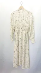 ◇ earth music&ecology アース ミュージック＆エコロジー 総柄 長袖 ロング ワンピース サイズF ベージュ系 レディース E  【1407180008519】