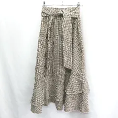 ◇ TORTE トルテ 総柄 ロング丈 フレア スカート サイズF ブラウン系 レディース E  【1406050059149】