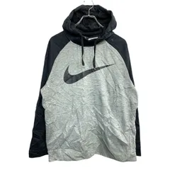 NIKE ロゴ パーカー Lサイズ ナイキ ドライフィット グレー ブラック 古着卸 アメリカ仕入 t2411-4009