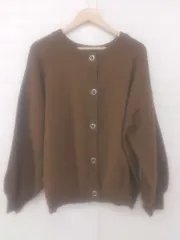 ◇ RETRO GALLERY ニット 長袖 カーディガン サイズF ブラウン系 レディース E  【1305120010281】