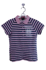 PEARLY GATES(パーリーゲイツ) ポロシャツ ピンク青ボーダー レディース 1 055-160338 ゴルフ用品 2407-0554 中古