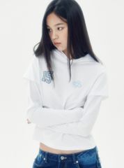 【runningHIGH】LAYERED SLEEVE HOOD TEE