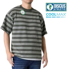 DISCUS ディスカス 《48スミクロ》新品 未使用 COOLMAX 半袖Ｔシャツ メンズ レトロ ボーダー カジュアル アメカジ【A1H】【メール便2】ファッション メンズ M L XL 夏