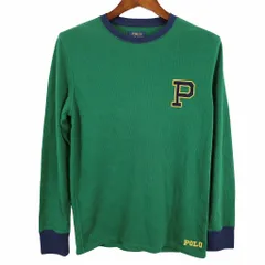 Polo by Ralph Lauren ポロバイラルフローレン ワンポイント サーマル 長袖Ｔシャツ グリーン (メンズ M) 中古 古着 O4664