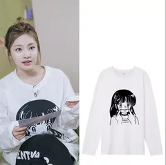 aespa ニンニン drama popup md ロングスリーブ Tシャツ Qoo10] ロンロン [aespa ニンニン 着用] DOUB