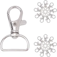 PandaHall Elite キーホルダー 回転フック 合金 ナスカン 金具パーツ 20個 42x25mm DIY用( 42x25mm（20個セット）)