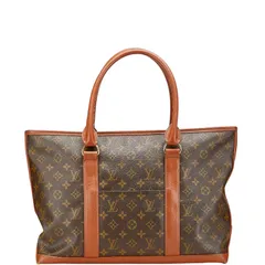 ルイ ヴィトン モノグラム サック ウィークエンドPM ショルダーバッグ トートバッグ M42425 ブラウン PVC レザー レディース LOUIS VUITTON【205-17846】