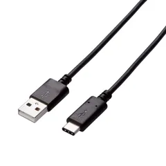 エレコム USBケーブル 充電・データ転送用 USB-A&TypeC USB2.0 iPhone15・Macbook等に対応 最大480Mbpsのデータ転送 最大15Wの充電 ノイズから守る2重シールド サビに強い金メッキピン ブラック 1m U2C