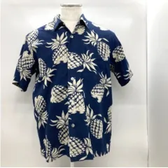 美品 USA製 デュークカハナモク 東洋 アロハシャツ パイナップル柄 ネイビー 美品 USA製 デュークカハナモク 東洋 アロハシャツ パイナップル