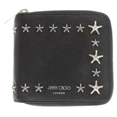 JIMMY CHOO (ジミーチュウ) ローレンス スタースタッズラウンドファスナーコンパクトウォレット 二つ折り財布 ブラックのサムネイル