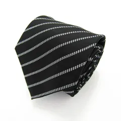 ポロクラブ ブランド ネクタイ ストライプ柄 未使用タグ付 PO メンズ ブラック POLO CLUB