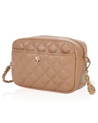 [MARIYU] ショルダーバッグ レディース 斜めがけ 肩掛け ミニバッグ 小さめ 鞄 (モカ（付属ストラップ：チェーンのみ、留具：フラワーボタン）) [モカ（付属ストラップ：チェーンのみ、留具：フラワーボタン）]