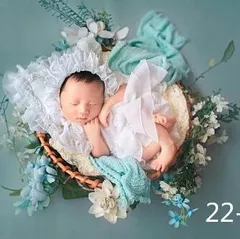 新生児フォト用コスチューム　ニューボーンフォト用ドレス 　小物付き