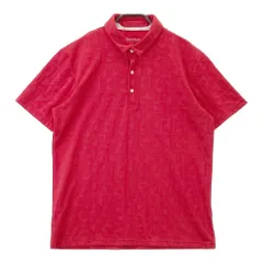 サイズ：M TAYLOR MADE テーラーメイド  半袖ポロシャツ 総柄 レッド系 [240101286345]# ゴルフウェア メンズ ストスト