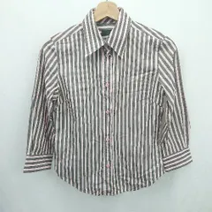 ◇ ⊂ Paul Smith BLACK ポールスミスブラック コットン100％ 長袖 ストライプ柄シャツ サイズ40 ピンク系 レディース E  【1507280013632】