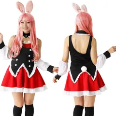 コスプレ服 バニーガール風衣装 コスプレ衣装 ウサギ耳カチューシャ付き うさぎ 黒×赤 ゴスロリ風 うさ耳 尻尾付き スカート 手首飾り 首飾り セット ハロウィン クリスマス イベント 仮装 コスチューム SB k228