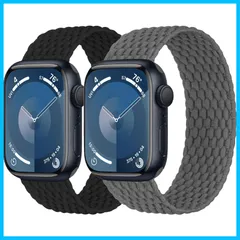 【在庫セール】【2セット】編み込みfor アップルウォッチ バンド 40mm 41mm 38mm 44mm 45mm 42mm Ultra/2 49mmの女性/男性、伸縮性のある弾性ナイロンスポーツストラップソロループfor Apple watch バンド シ