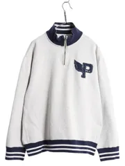 【お得なクーポン配布中!】 00s ポロ ラルフローレン P-WING 刺繍 ハーフジップ スウェット メンズ XL オールド 裏起毛 トレーナー 大きいサイズ ハイネック ツートン