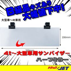 [トラックショップジェット]　B級品　傷あり品　UVカット　アクリルサンバイザー　ハーフミラー　4t〜大型車用