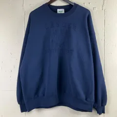 90s 90年代 USA製 ビッグサイズ カレッジ ロゴ刺繍 スウェット トレーナー XXL 古着 ネイビー 紺 ビンテージ ヴィンテージ 大きいサイズ【f231113023】