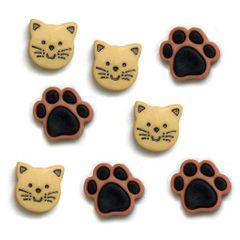 アメリカ ボタンガローア ボタン キャット＆ポウ　ねこ 　 B-2740　猫