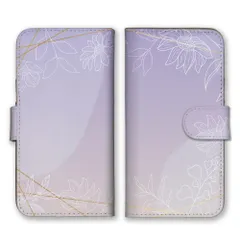 iPhone15ProMax ケース 手帳型 iPhone15 プロマックス スマホケース 携帯ケース 花柄 花 線画 グラデーション おしゃれ オシャレ エレガント 大人女子 カラー01