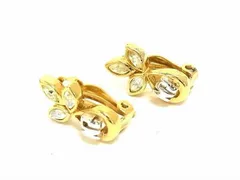 ■美品■ NINA RICCI ニナリッチ ラインストーン クリップ式 イヤリング アクセサリー レディース ゴールド系 DD7088
