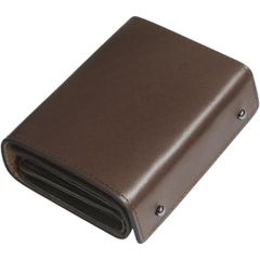 【新品未開封】財布 メンズ 2つ折り 栃木レザー 本革 ミニ財布 日本製 二つ折り財布 大容量 箱型の小銭入れ 小さい財布 コンパクト 箱状 左利き 右利き 父の日 誕生日 美しいパッケージと 贈り物に最適 (コーヒー) MOD7980LMMPLUS
