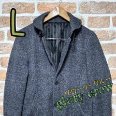 古着　used glory crew グローリークルー ヘリンボーン ツイード ジャケット グレー メンズ L 秋冬　ジャケット　アウター