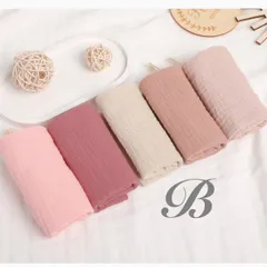 新品【5枚セット B】ガーゼハンカチ くすみ 無地 ベビー 赤ちゃん 5枚セット ガーゼタオル 綿100