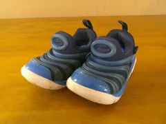 ［良品］NIKE ダイナモフリー 13cm スリッポン キッズシューズ ブルー系