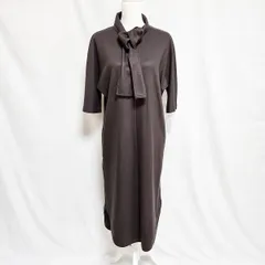#wnc ドレステリア DRESSTERIOR ワンピース 茶系 ドルマンスリーブ ロング アシンメトリー 七分袖 ストール付き レディース [852973]のサムネイル