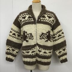 ヴィンテージ カウチンニット カーキ系 ジップアップジャケット