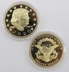 トランプ大統領星条旗に抱きつき銀貨 トランプコイン www